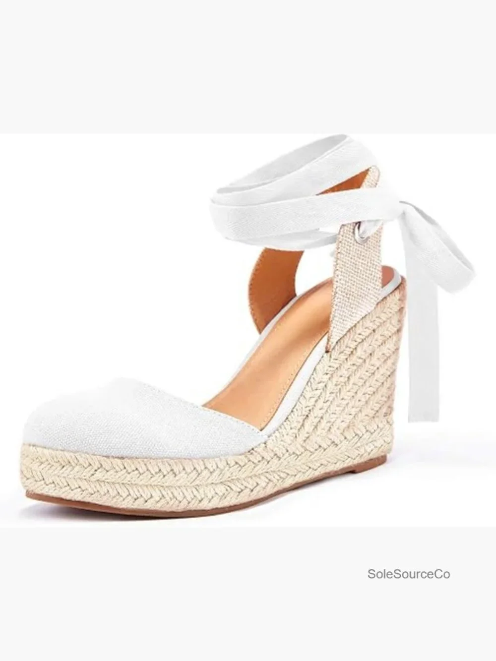 Womens Espadrille Wedge Sandals Platform Heels Closed Toe Ankle Strap